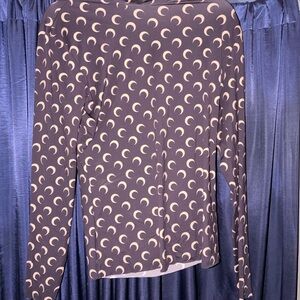 Marine Serre Black and Cream Moon Pattern Top